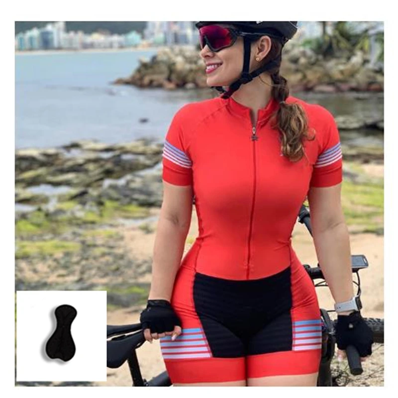 Kadın Özel Bisiklet Takım Elbise, Giyim Triatlon Tulum, Toptan Nefes Yaz Kısa Kollu Bisiklet Forması Takım Elbise Görüntü 1