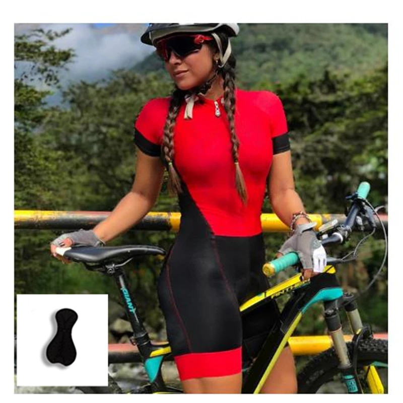Kadın Özel Bisiklet Takım Elbise, Giyim Triatlon Tulum, Toptan Nefes Yaz Kısa Kollu Bisiklet Forması Takım Elbise Görüntü 2