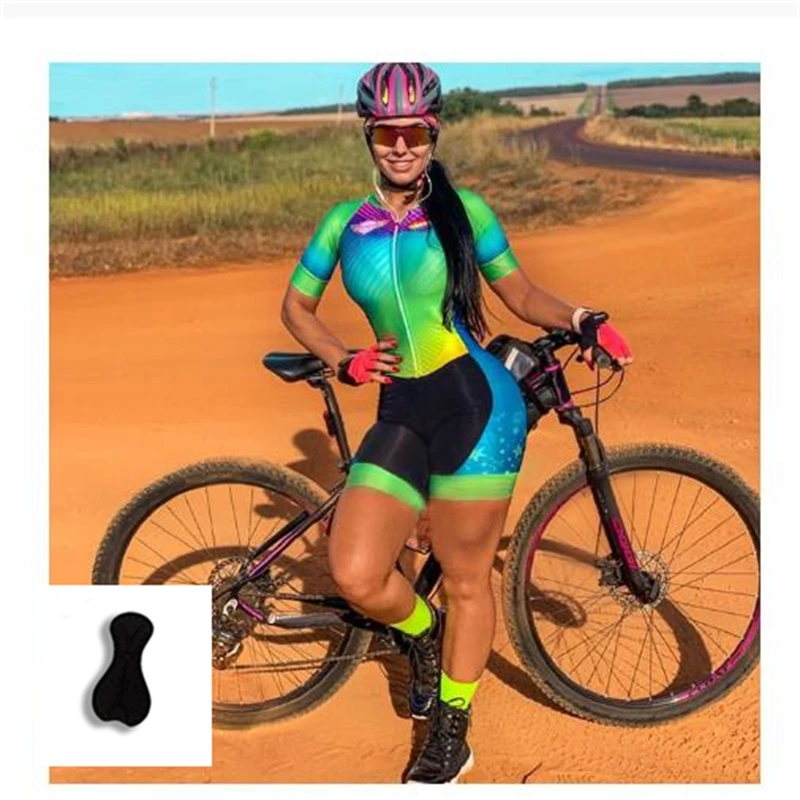 Kadın Özel Bisiklet Takım Elbise, Giyim Triatlon Tulum, Toptan Nefes Yaz Kısa Kollu Bisiklet Forması Takım Elbise Görüntü 4