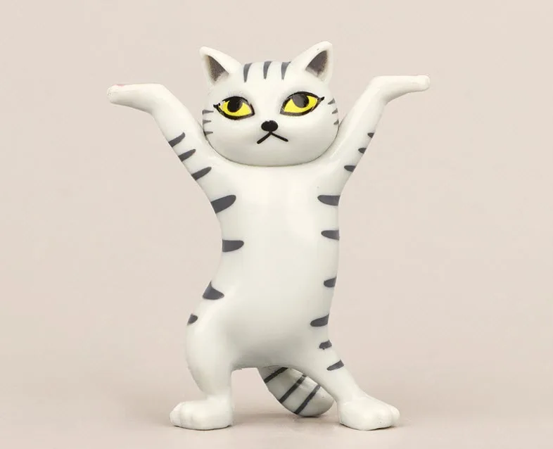 karikatür prototip dans kedi oyuncak bebek büyüleyici PVC oyuncak kedi küçük hediye Görüntü 1