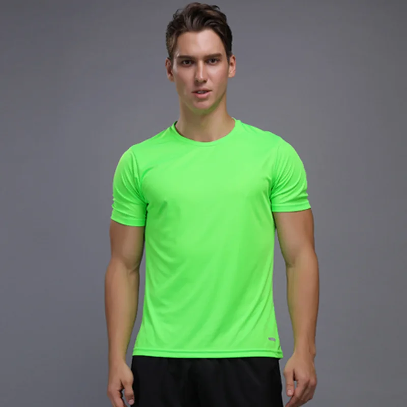 Koşu T shirt Spor gömlek Kurutma T-shirt erkekler Kısa Kollu Gevşek spor Eğitimi üst Görüntü 3