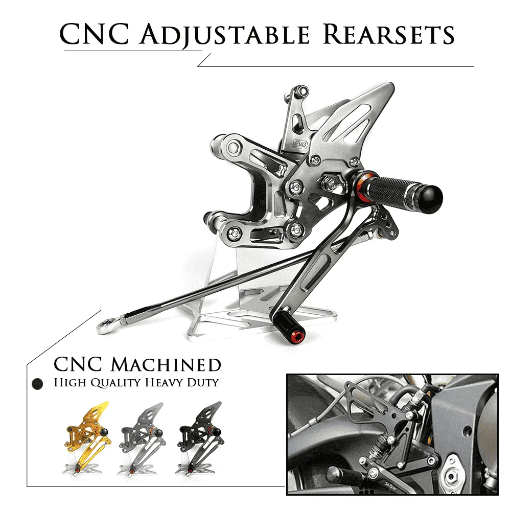 Motosiklet CNC Alüminyum Footrest Arka Setleri Ayarlanabilir Dikiz Ayak Kazıklar KAWASAKİ NİNJA ZX10R ZX-10R 2011 2012 2013 2014 Görüntü 0