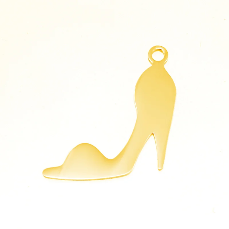 Paslanmaz çelik takı kadınlar Yüksek Topuklu ayakkabılar charm altın renk kolye DIY kolye yapımı kaliteli ayna cilalı 100 adet Görüntü 2
