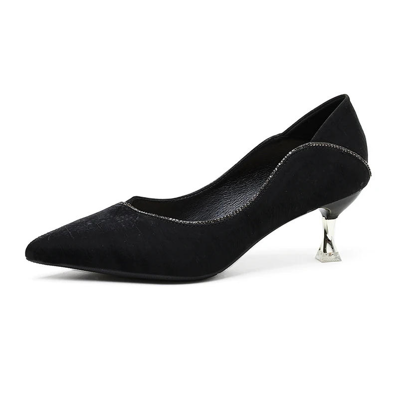 PVC Kalın Yüksek Topuklu Açık Ayak Şeffaf Siyah Beyaz Basit Kadın Terlik Açık Slayt Hakkında Sandal Kayma Ayakkabı NİUFUNİ Yaz  Görüntü 5
