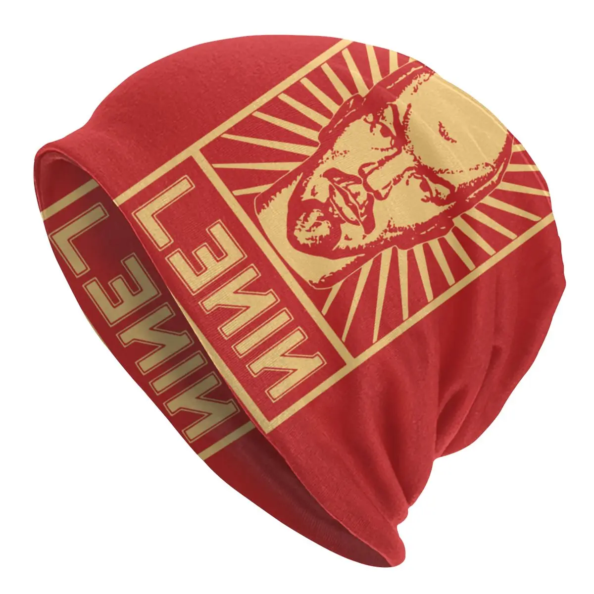Vintage Lenin Sovyet Skullies Beanies Rus CCCP Komünist Sosyalist Şapka Serin Kap Yetişkin Bahar Sıcak Çift kullanımlı Kaput Örgü Şapka Görüntü 0