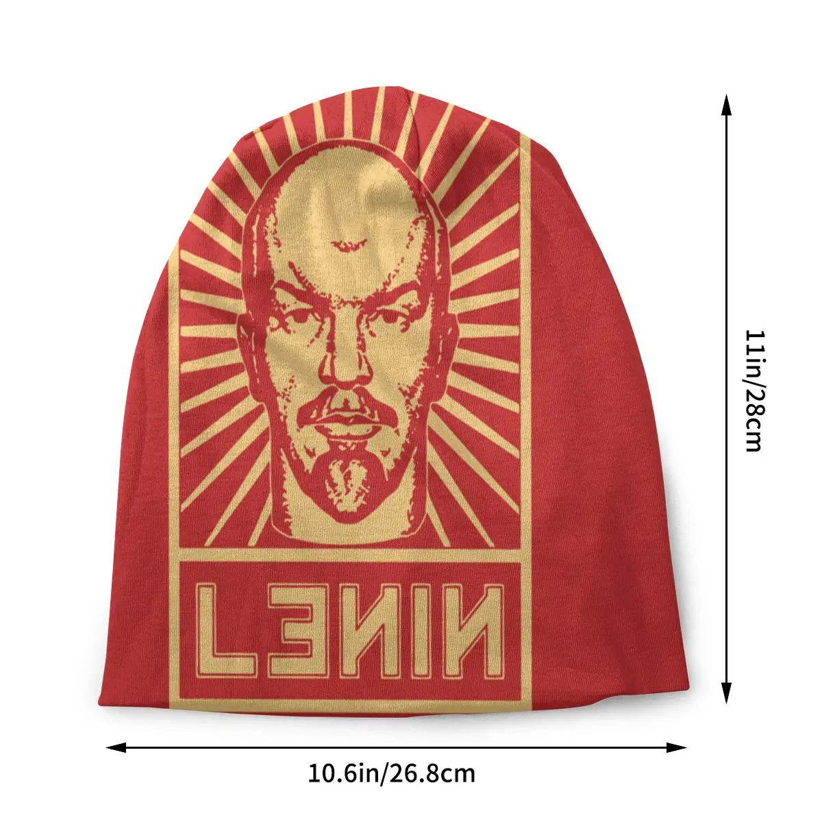 Vintage Lenin Sovyet Skullies Beanies Rus CCCP Komünist Sosyalist Şapka Serin Kap Yetişkin Bahar Sıcak Çift kullanımlı Kaput Örgü Şapka Görüntü 1