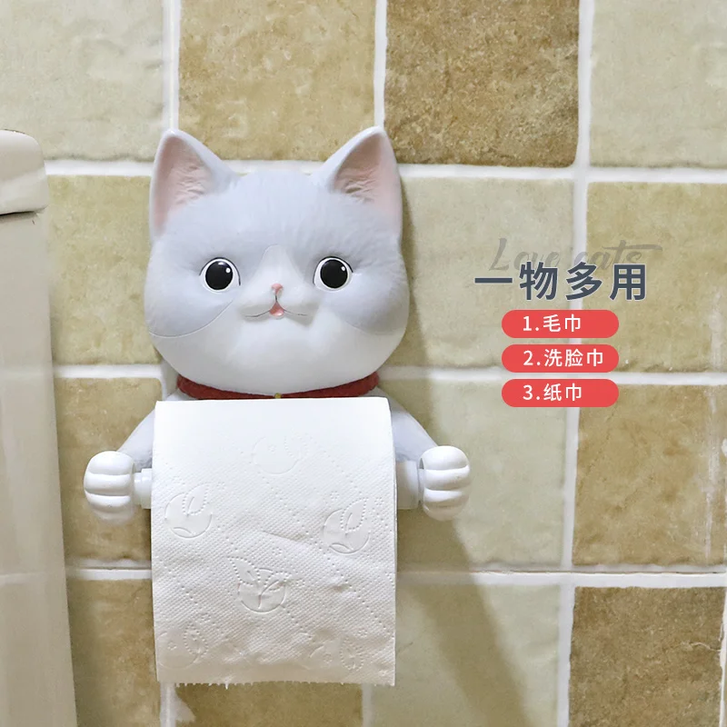 Yavru banyo rulo kağıt tüp doku kutusu tuvalet yıkama havlu askısı sevimli tuvalet kağıdı raf yaratıcı asılı ücretsiz yumruk CL90101 Görüntü 2