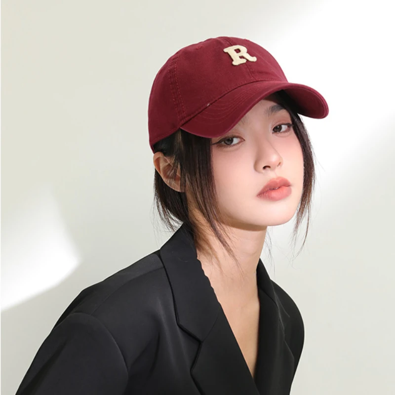 Yeni Kadın Moda beyzbol şapkası Yaz Rahat Mektup R Baskı Güneş Koruyucu Kapaklar Doruğa kadın Açık Seyahat Kapaklar Bahar Sonbahar Görüntü 2