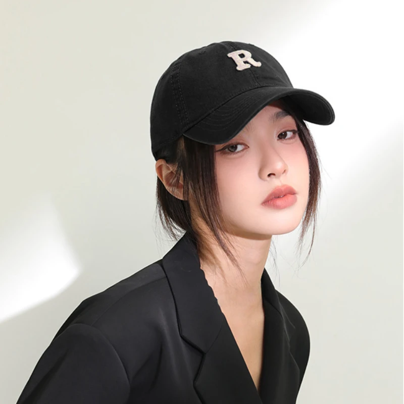 Yeni Kadın Moda beyzbol şapkası Yaz Rahat Mektup R Baskı Güneş Koruyucu Kapaklar Doruğa kadın Açık Seyahat Kapaklar Bahar Sonbahar Görüntü 3