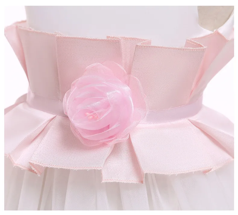 Yeni Kız Elbise Çiçek Prenses Elbise çocuk Giyim 2-6 Yıl Görüntü 4
