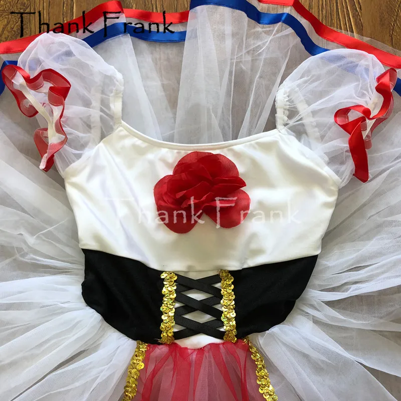 Özel Yapılmış Bale Elbise Kız Çocuklar İçin Çiçek Bale Tutu Elbiseler Kadın Pullu Balerin Kostüm Çocuk Sevimli Dans Kostümleri Görüntü 4